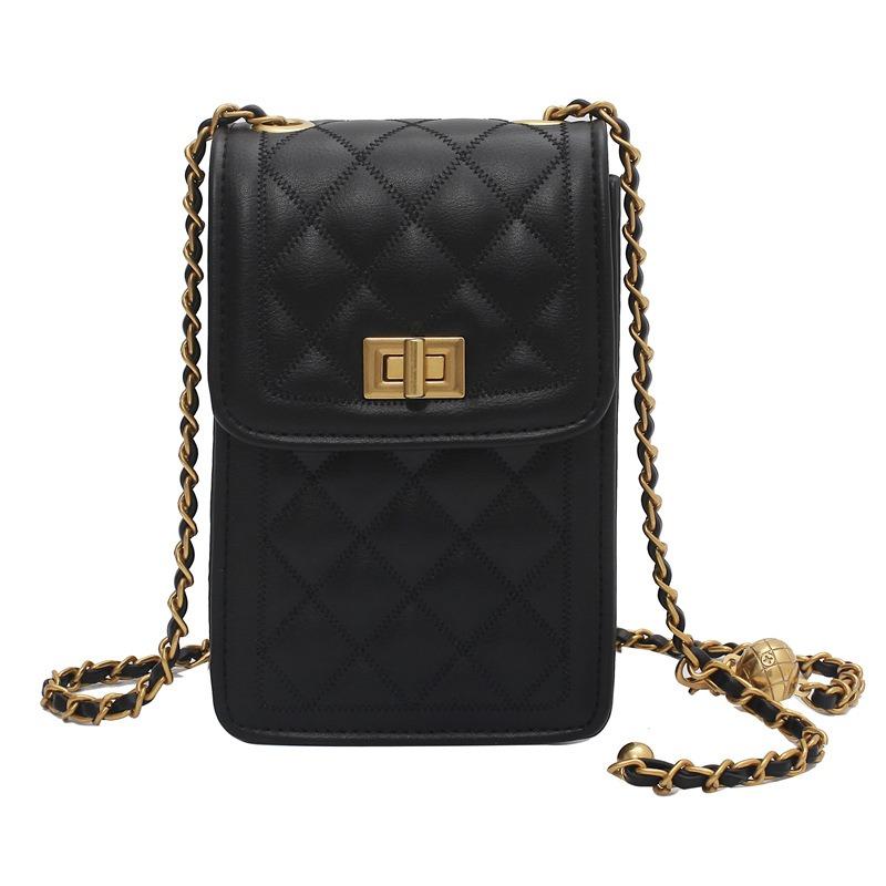 New women's bag fashion diamond bag women's fashion casual shoulder messenger bag texture chain bag