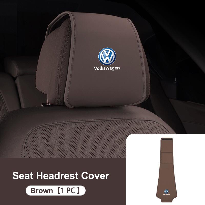 Leather Car Seat Headrest Protective Cover Accessories For Volkswagen VW Polo Golf Tiguan Passat Touareg Magotan ID.3 Touran GTI Zq4