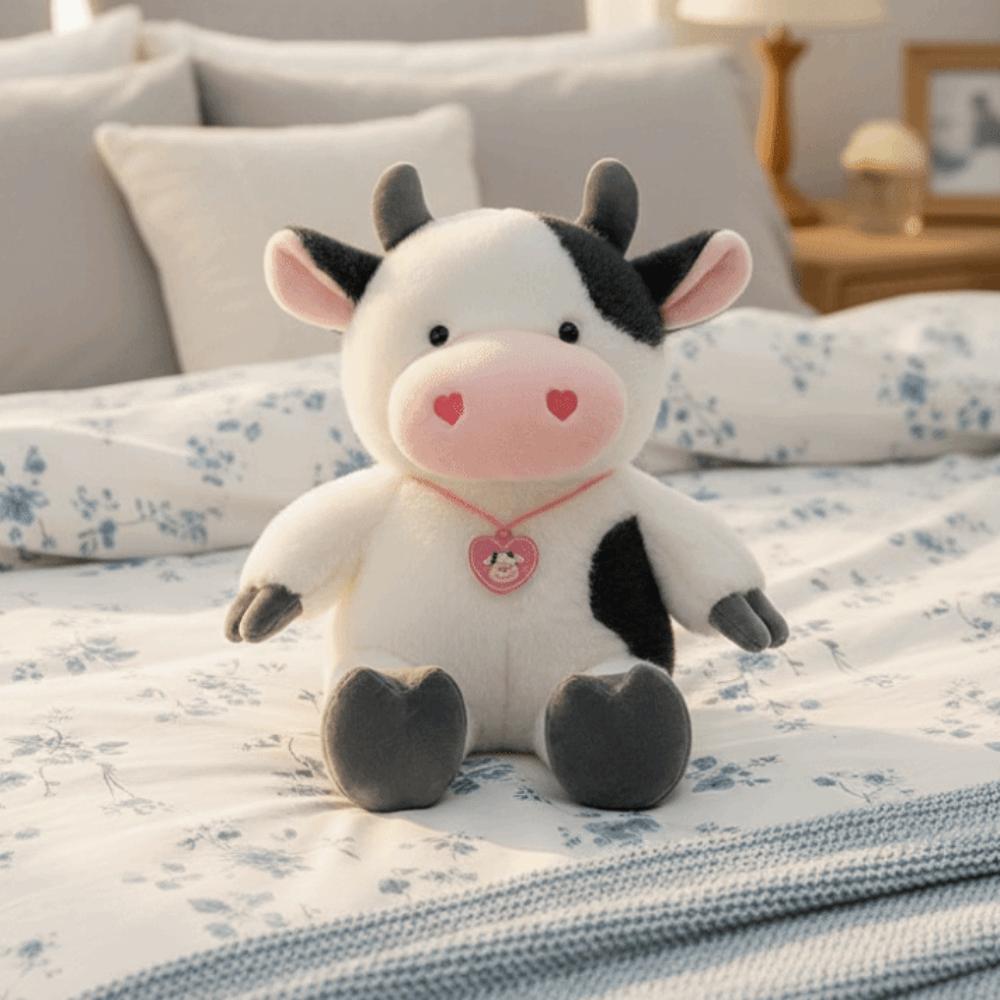 Simulation Animals Cow Toys Fluffy Cow Plush Toy Cow Stuffed Plush Doll  Home Decor
