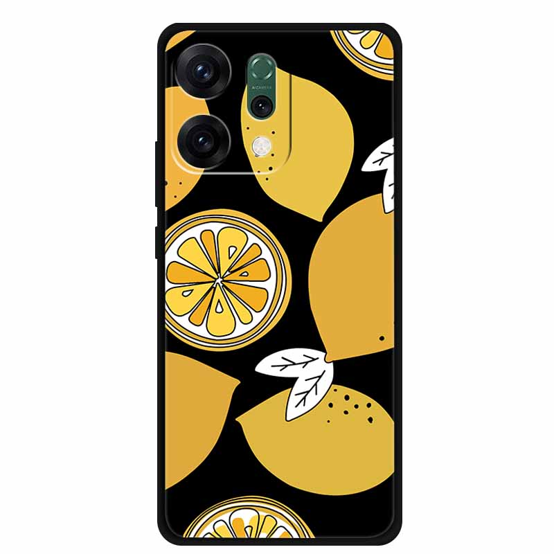 For Oppo Reno 14 5G 3D CaseRelief Flowers Emboss Phone Cover For Oppo Reno 14 Black Silicone Shockproof Soft Fundas Protector