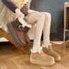 Fleece Plateau Schuhe Damen Neue Winter Ein-Pedal Faule Schuhe Verdickt Warm Schneestiefel