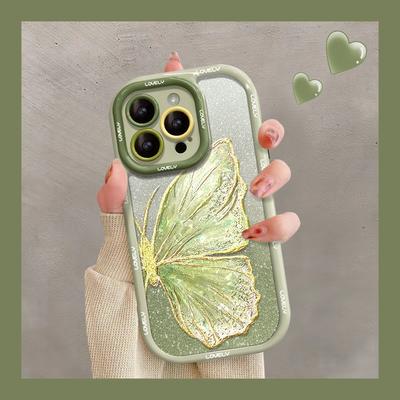 Etui na telefon Apple iPhone 14 15promax Piękny motyl 13 Przezroczyste brokatowe 12 Silikonowe etui ochronne