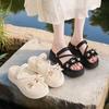 Platform sandals 2025 summer new fairy outer wear flower fashion with skirt two wear beach Roman cool slippers