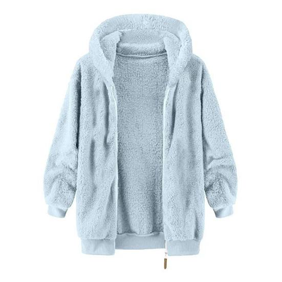 Men Fleece Hooded Jacket Winter Warm Zip Up Sweatshirt Soft Breathable Coat Casual Outerwear