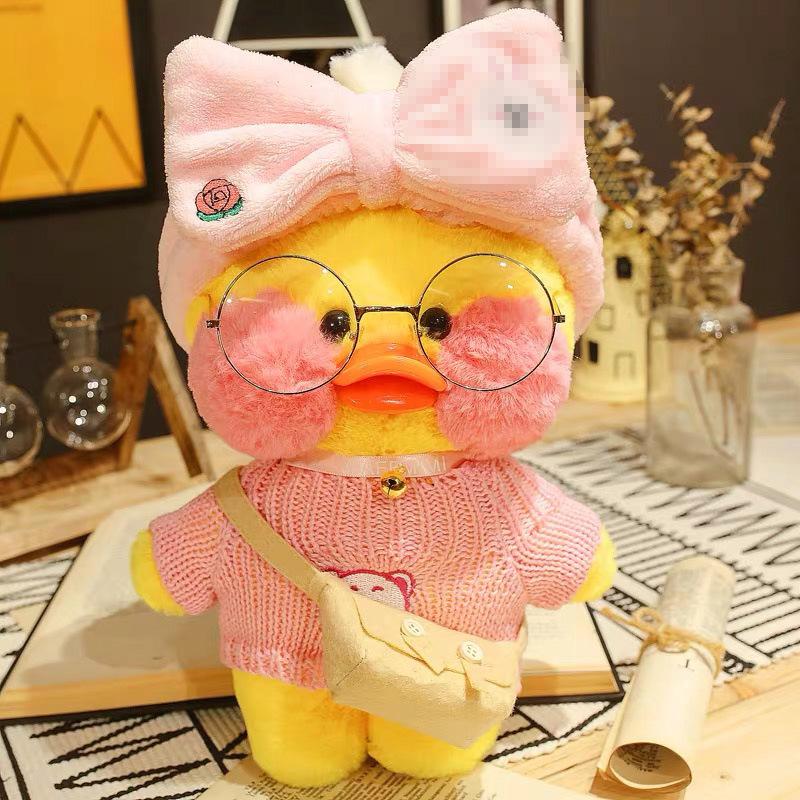 30cm Cute LaLafanfan Cafe Duck Plush Toy Kawaii LaLafanfan Duck Doll Soft Stuffed Animal Plush Pillow Birthday Gifts for Kids