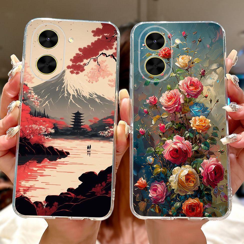 For Redmi A5 NFC 5G Case Cover Clear Luxury Kawaii Cute Cat Fashion Flowers Funny Painted Soft Phone Case For Redme A5 NFC 5G