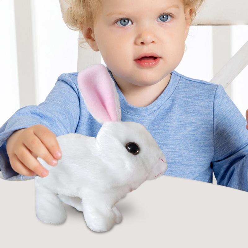 Realistic Bunny Interactive Plush Figure Toy Cute Stuffed Bunny Electronic Pet Realistic Rabbit Jumping Twitching Easter Gifts
