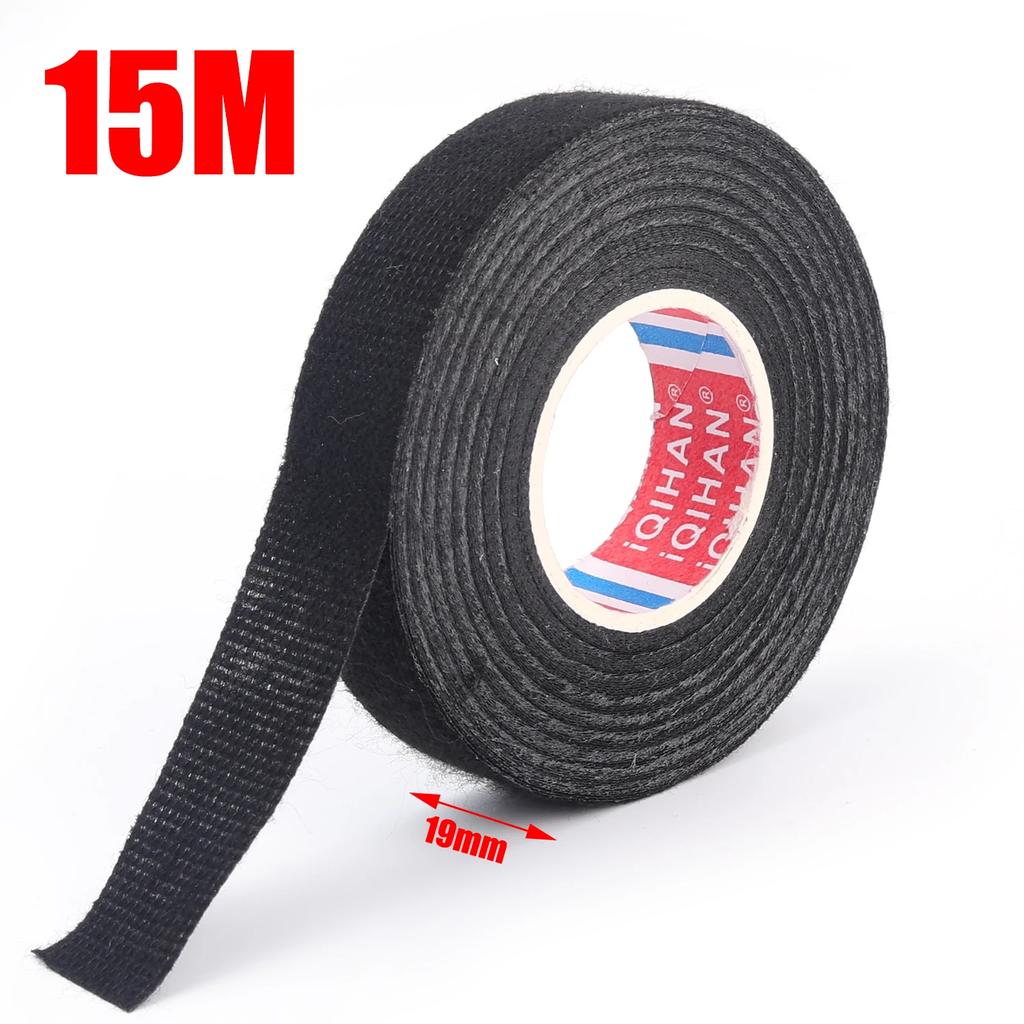 15M Flame Retardant Flannel Fabric Tape Car Wiring Harness Binding Heat-resistant Anti Shock Anti Aging Hand Tear Adhesive Tape