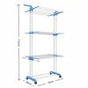 Dual Rod Folding Wing-shaped Clothes Rack: Floor-standing, Multi-functional, Movable, and Foldable
