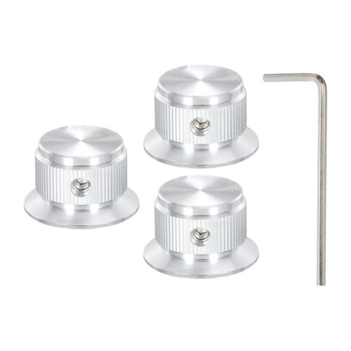 

uxcell Potentiometer Knob, Aluminum Guitar Control Knob, 1 Shaft with Wrench, for Guitar, Bass, Audio, Power Amplifier, Volume Control, 24mm Diameter,