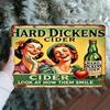 2D Flat, 1pc Vintage Hardie'S Cider Metal Tin Sign, Retro Wall Art with Chic Illustration - Iron Structure, Vibrant Colors