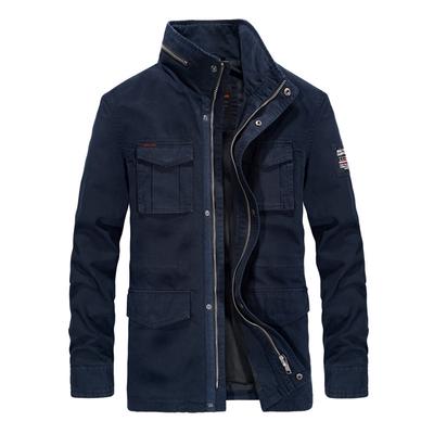 Autumn New Pure Cotton Mid-length Men's Jacket Large Size Windproof Casual Hunting Jacket