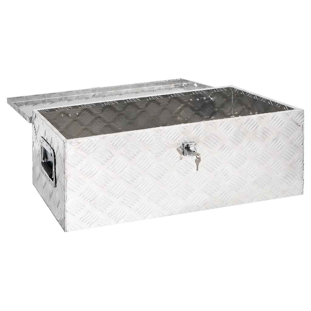 Vidaxl Skrzynka Do Przechowywania, Srebrna, 90X47X33,5 Cm, Aluminium