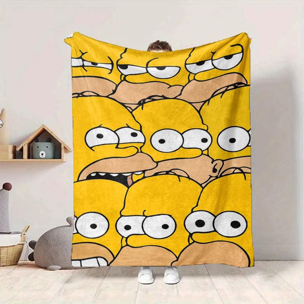 1Pc Simpson Family Portrait Blanket Soft And Comfortable Casual Warm Camping Travel Christmas Halloween Xmas Gift Em9241