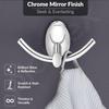 Grade Stainless Steel Bathroom Hooks for Hanging Towels and Clothes In Washroom/Bathroom Accessories - Oreva (Chrome)