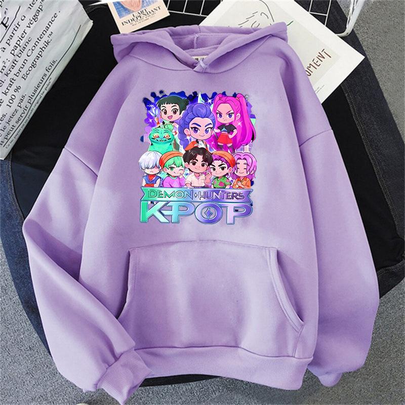 KPop Demon Hunters Printed Hoodie Autumn Winter Fashionable Men's Women's Warm Versatile Hoodie