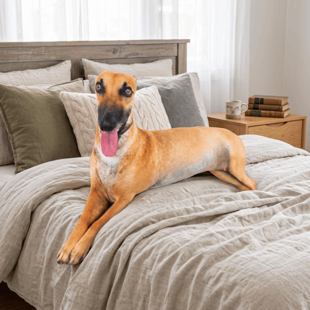 Realistic Plush Pillow Lifelike Stuffed Puppy Dog Greyhound Stuffed Animal Sleeping Companion