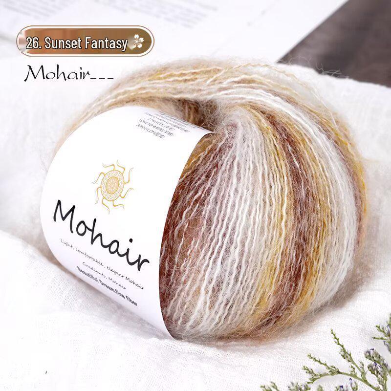 Gradientní melírovaná mohérová příze - 25g, Jemné pletení a háčkování, Doprava zdarma na celé balíčky