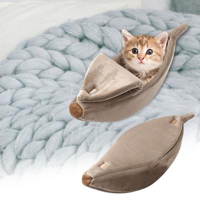 Dog Cat Pet Bed Banana Shape  Warm Soft Plush Breathable Bed Banana Cat Bed