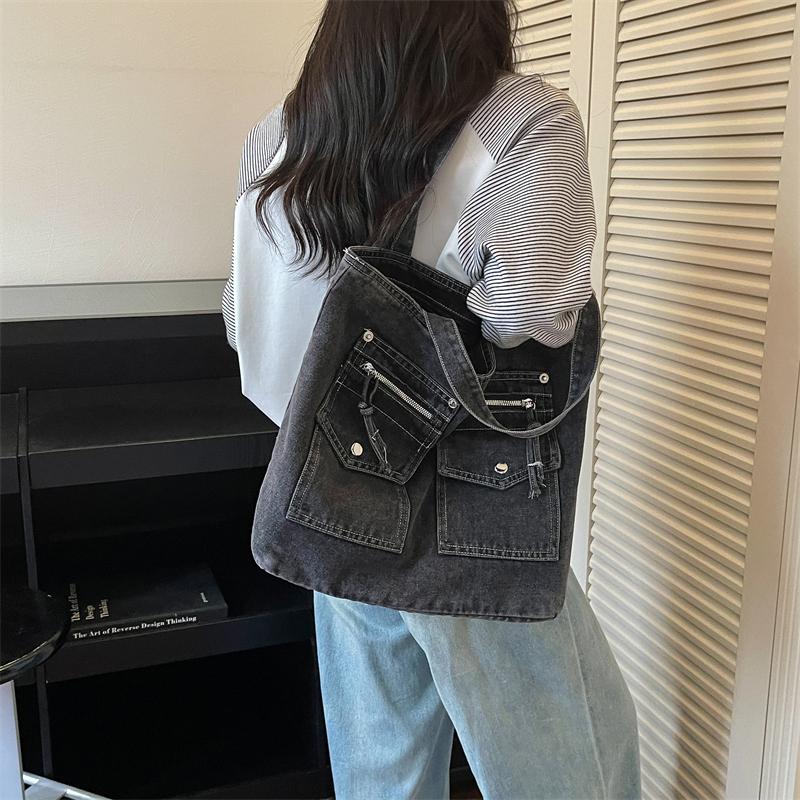 Denim Crossbody Bag Women Shoulder Handbag Large Capacity Tote Bag