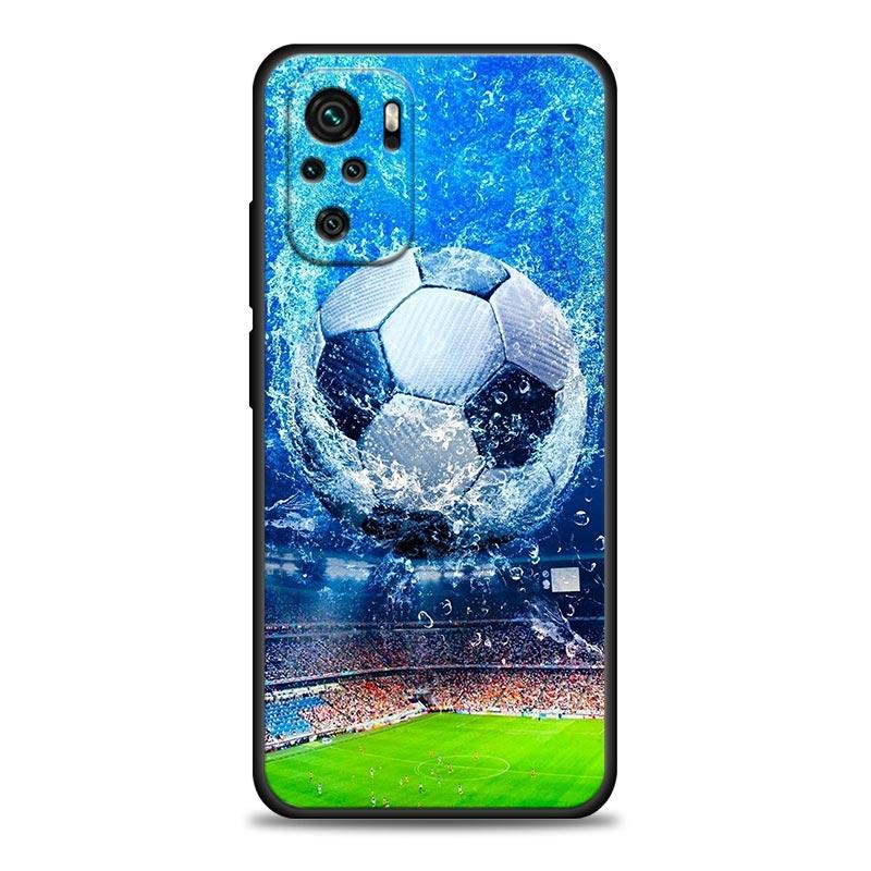 Fire Football Soccer Ball Phone Case For Xiaomi Redmi 15 15C 4G Note 15 14 13 Pro Plus 5G Soft Cover For Redmi Note 15Pro 14PRO