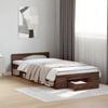 VidaXL Bed Frames and Drawer Brown Oak 75x190 Cm Engineered Wood, Bed, Storage Bed, Single Bed Frame, Bed 3280810