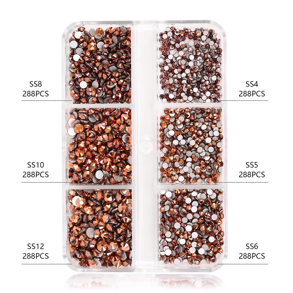 Ss4-Ss12 Boxed Nail Art, Flat Bottom Rhinestone Diy Nail Art Diamond Nail Decorative Accessories 1728 Pcs