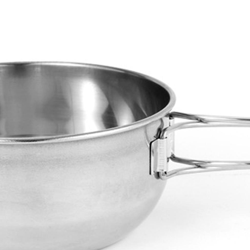 Tazón Plegable para Sopa Acero Inoxidable Olla para Senderismo Utensilios de Picnic para Camping al Aire Libre Grande 700ml