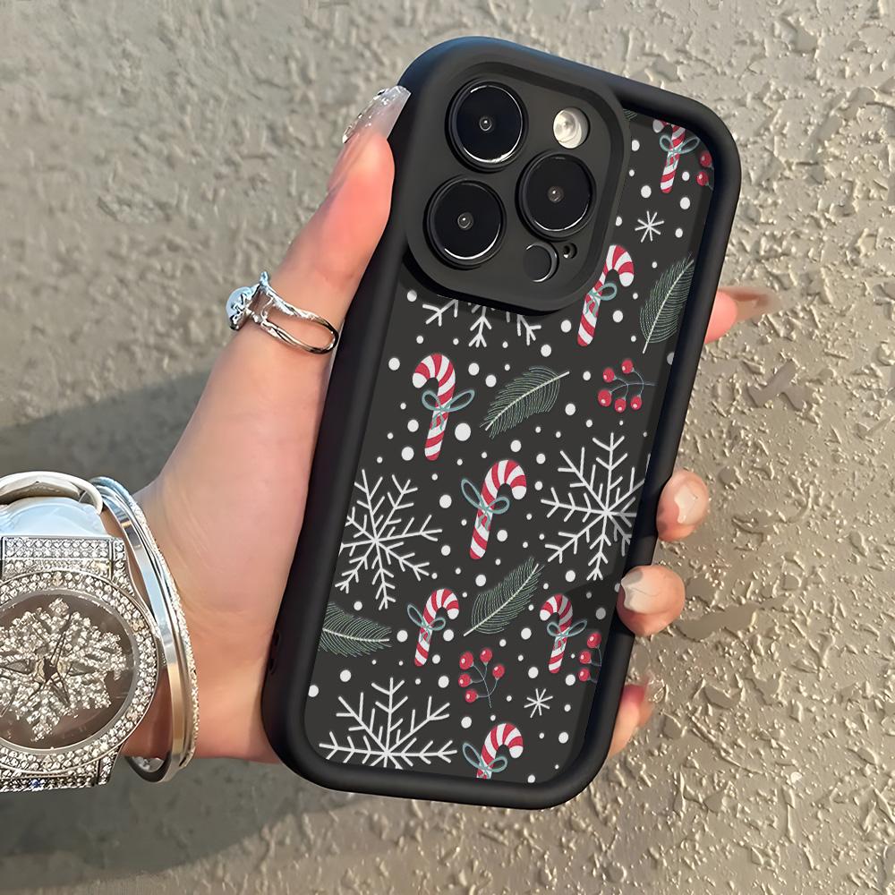 Vianočný obal na telefón pre iPhone 11 13 12 14 15 16 Pro Max XR XS Samsung A15 A55 A05 Redmi 12 13C OPPO A16 A18 A60 Reno 11 Vivo Y17S Y12 infinix note