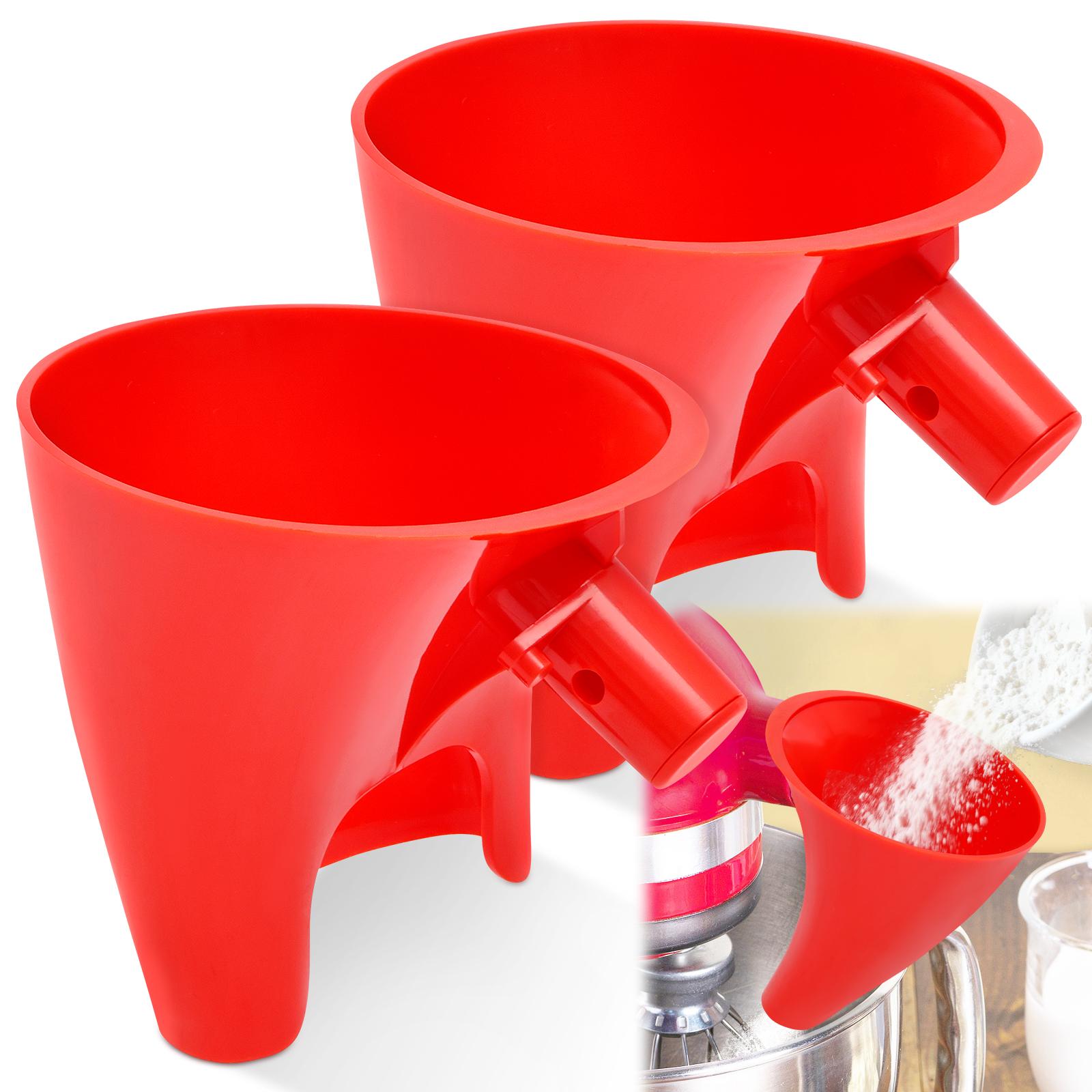 

2 Pcs Stand Mixer Flour Funnel Plastic Flour Funnel Attachment Wide Mouth Flours Funnels Baking Accessories for 5 Quart Mixer
