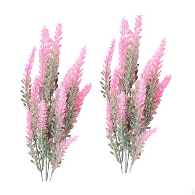 2 Peças Flor de Lavanda Artificial Buquê Floral Decoração Prateleira de Parede Enfeite de Mesa, Simulação