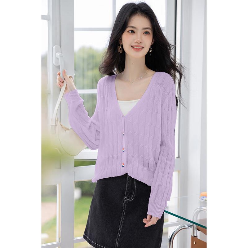 MOKANA Women's V-Neck Long Sleeve Thin Knit Sweater MKNJD3708