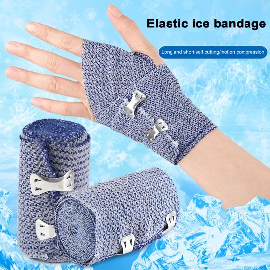 Ice Bandage Roll Sport Pressurized Self-Cut Length Breathable Microporous Design Sport Cold Compression Bandage