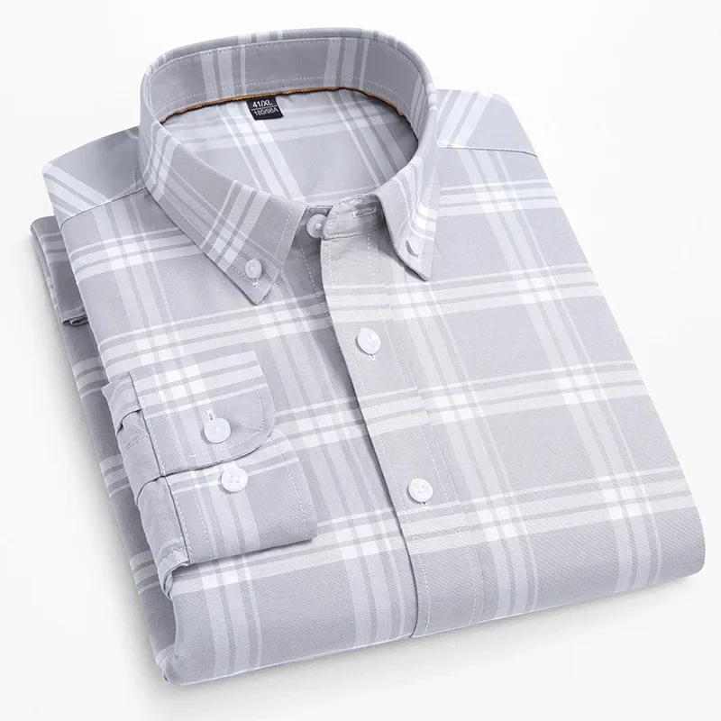 New in shirt hight quality 100%cotton long sleeve shirts for man slim fit casual plain shirt soft plaid trends designer clothes