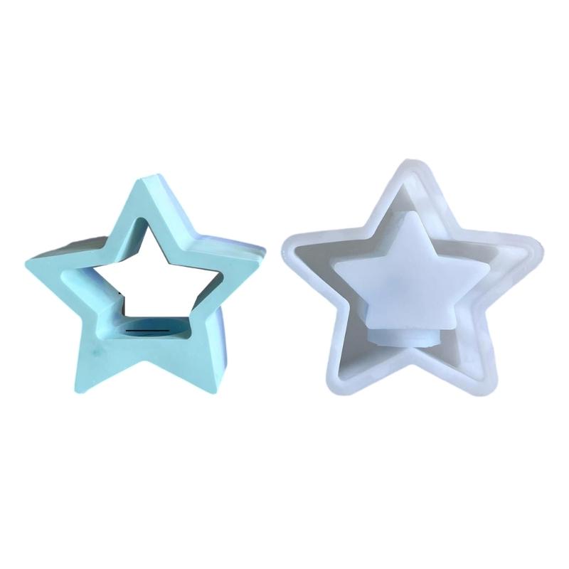 Festive Five Pointed Star Silicone Mold Sturdy Silicone Star Holder Mold for Handmade Christmas Decoration Enthusiasts 1