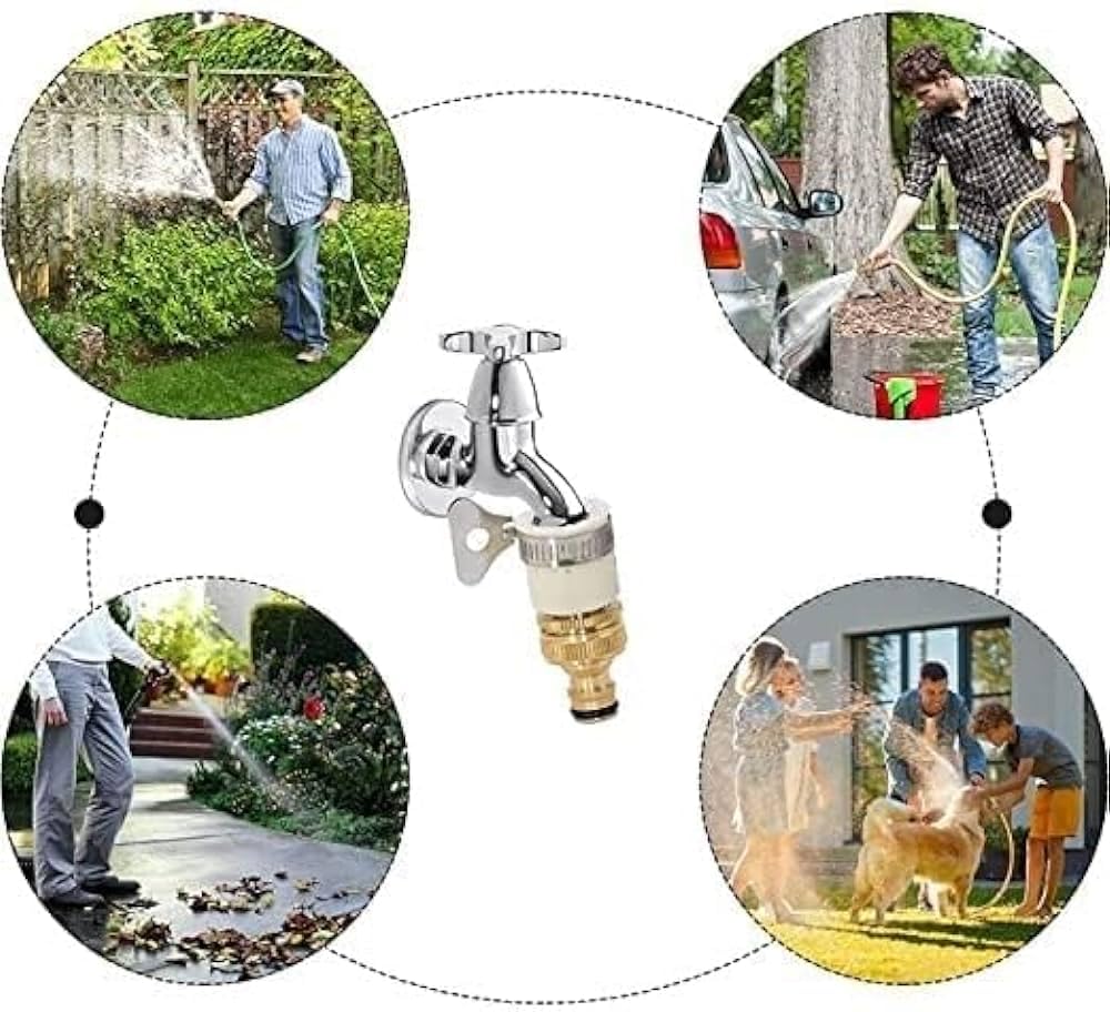 Universal Garden Tap Connector 15-23mm 360° Rotatable Leak Free for Water Hose Pipe Outdoor Garden Irrigation Watering Supplies
