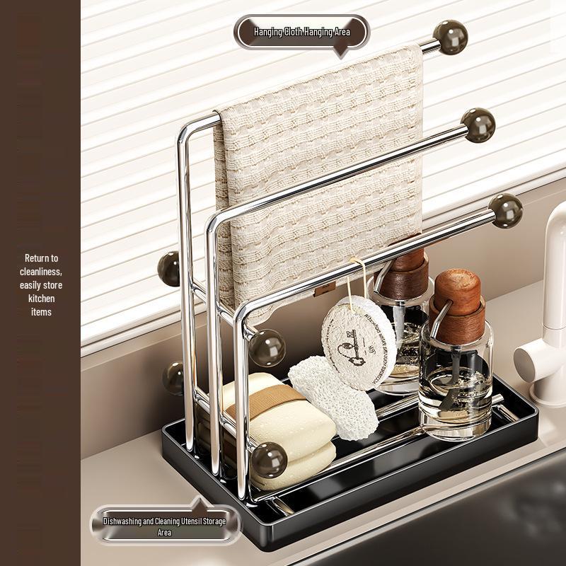 Stainless Steel Multifunctional Kitchen Rack for Cloth & Sponge Storage