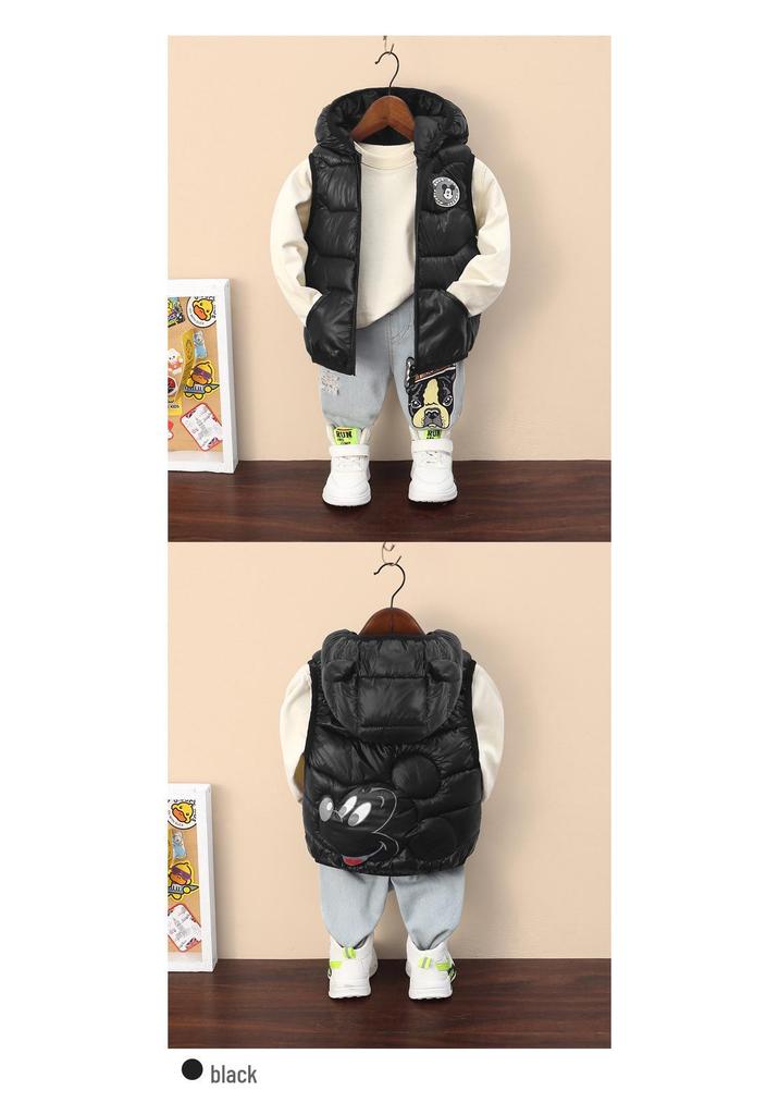 Children's Light-up Cotton Hooded Winter Vest for Boys & Girls