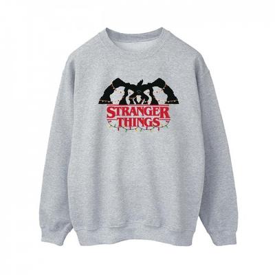 Moletom Netflix Feminino/Senhora Stranger Things Demogorgon Luzes de Natal