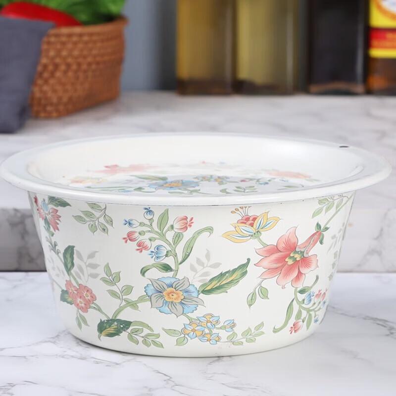 Эмалированная миска Ningzhao 20 см с перфорированной крышкой