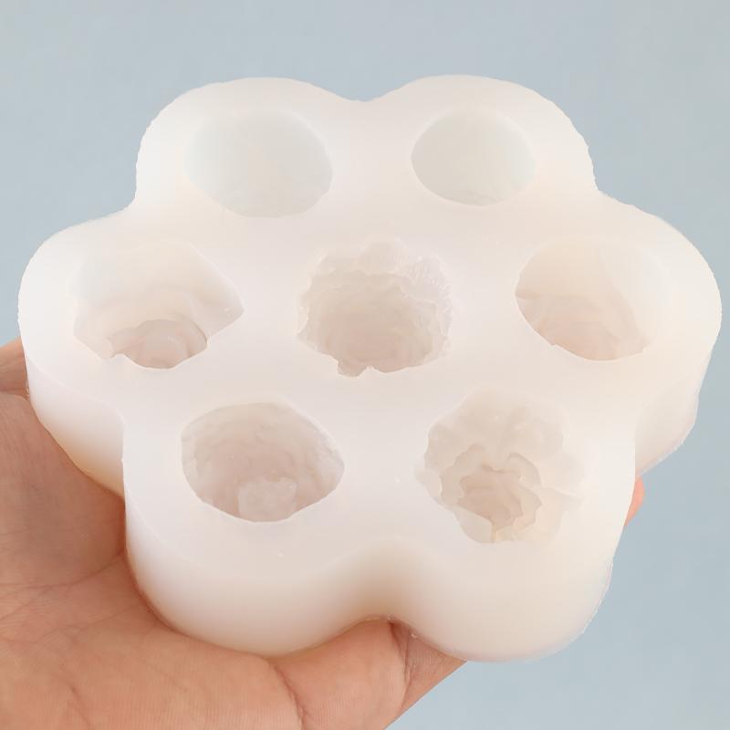 Mehrere 7-Loch-Silikonformen für Rosen und Pfingstrosen zum Backen von DIY-Kuchen, Schokolade, Gips, Harz und Kerzenformen