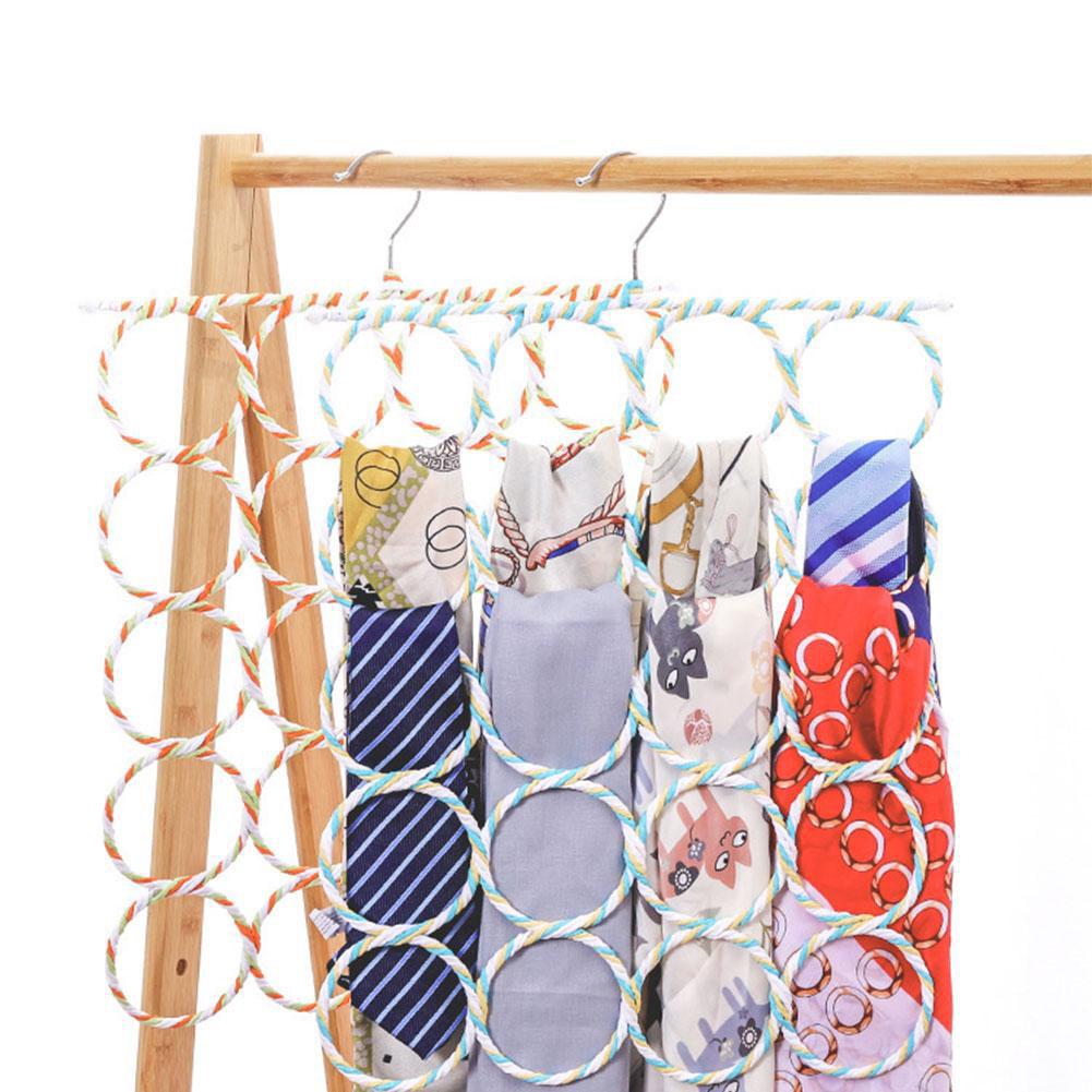 28 Holes Scarf Holder Foldable Tie Belt Hook Shawl Scarves Multi Weave Holes Scarf Organizer Hanger Scarves Hanger Hang Rat T8N4