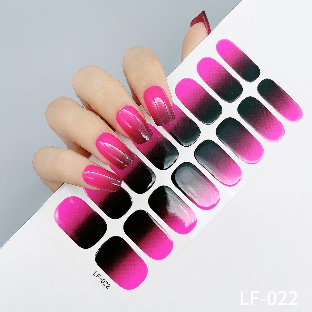LF No-Bake Waterproof Gel Nail Stickers - Solid, Glitter, Color Block, Gradient Full Cover