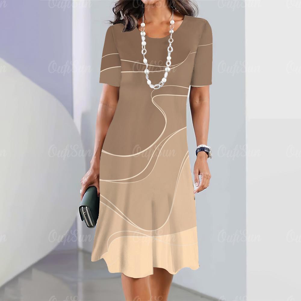 

Новые женские платья в полоску с принтом, элегантные повседневные платья с коротким рукавом, модные женские платья больших размеров Y2k M