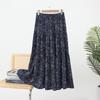 Women's Chaotic Pleated Fashion Floral Half-body Skirt Spring and Summer New Cover Crotch Thin A-line Skirt Printing Splicing Cake Long Skirt