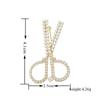 Blucome Fashion Small Scissors Shape Brooches Crystal Pearl Corsage Suit Scarf Hat Pins for Women Kids Clothes Accessories Gifts