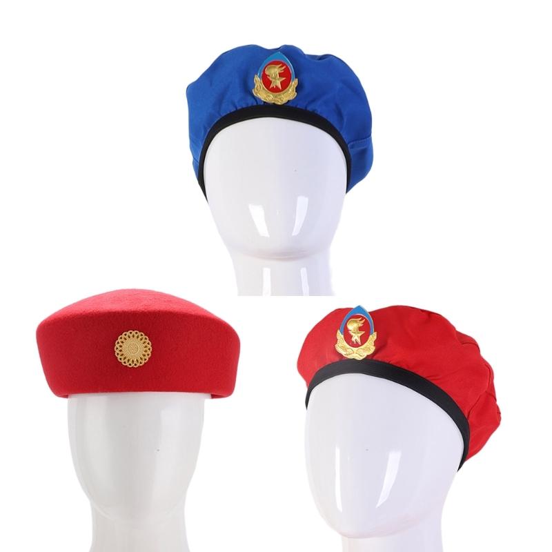 Sailor Hat Vintage Carnival Military Beret Hat Knight Felt Christmas Cosplay Sailor Hat Stage Performances Accessories