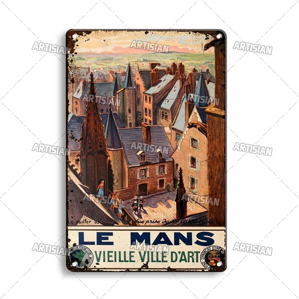 Vintage France Metal Sign  Funny Tin Travel Plaque for Home Bar Cafe Wall Decor  Rustic Metal Plate