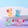Resin Figurines Miniatures Elephant Glowing At Night Fairy Garden Decoration