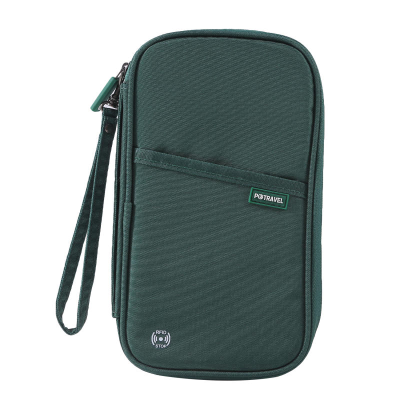 

Women Men Travel Document Organizer Wallet Portable Family Passport Holder Tickets Storage Bag Credit Card ID Handbag One Size зелений